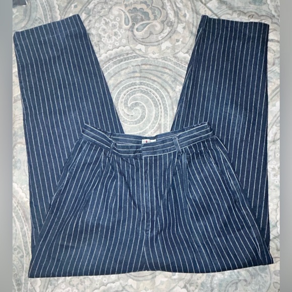IC‎ Isaacs Vintage Made in USA Women’s Striped High Rise Pleated Mom Jeans - Picture 1 of 4